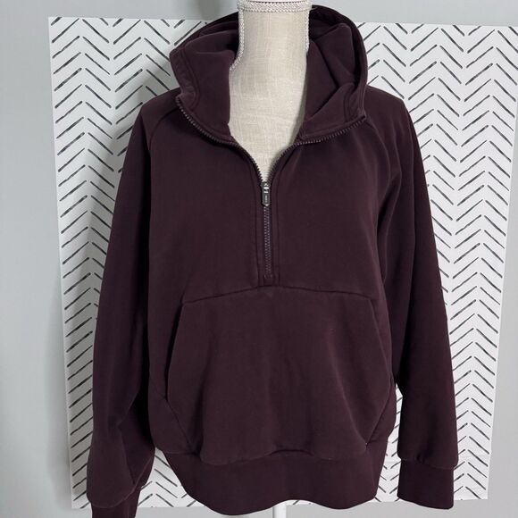 Athleta Forever Fleece Oversized 1/4 Zip Pullover Hoodie Purple Size XL - Picture 1 of 8
